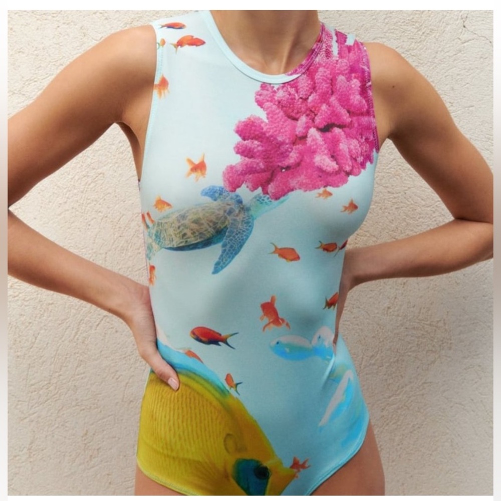 NWT Zara tropical marine fish bodysuit